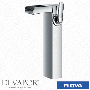 Flova CATBAS Cascade 260Mm Tall Basin Mixer with Slotted Clicker Waste Set Spare Parts