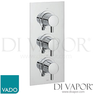 VADO CEL-128D/2-C/P DX Celsius 2 Outlet, 3 Handle Concealed Thermostatic Valve with Rectangular BackPlate Spare Parts