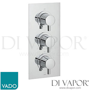 VADO CEL-128D/2-TRIM-C/P Trim Kit DX Celsius 2 Outlet 128D/2 Thermostatic Valve (CON-028D/2-BR) Shower Valve Spare Parts