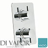 VADO Celsius Chrome Twin Thermostatic Shower Mixer Valve - 240mm x 150mm