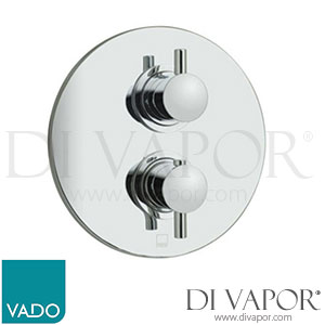 VADO CEL-148C/RO-3/4-C/P Celsius Round 1 Outlet 2 Handle Concealed Thermostatic Shower