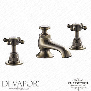 Chatsworth 1928 Antique Brass 3TH Crosshead Basin Mixer Tap + Waste - CH3BASBRA Spare Parts