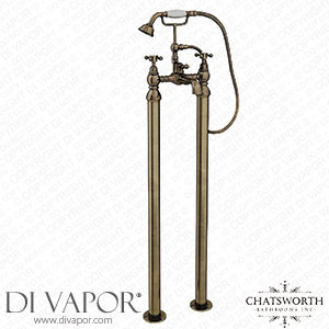 Chatsworth 1928 Antique Brass Crosshead Freestanding Bath Shower Mixer Tap - CHBSMBRAFS Spare Parts