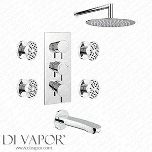 Cruze Modern Shower Package (Fixed Shower Head 4 Body Jets + Bath Spout) - CMSPPK Spare Parts