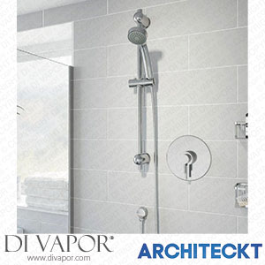 Architeckt CONCEALEDRND04 Thermostatic Concentric Concealed Shower Round Adjustable Head Riser Rail Chrome Spare Parts