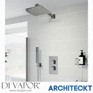 Architeckt CONCEALEDSQR07 Thermostatic Concealed Square Shower Wall Mounted Handset Shower Head Chrome Spare Parts