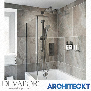 Architeckt CONCEALEDSQR14 Thermostatic Square Concealed Shower Head Wall Mounted Adjustable Riser Handset Spare Parts