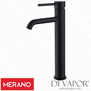 Merano COSENZATBASINTAPBLK Modern Tall Sink Basin Mixer Tap Spare Parts