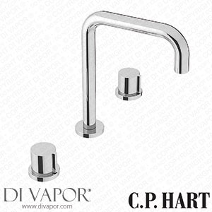 C.P. Hart Pacific Three Piece Basin Mixer Square Spout Spare Parts