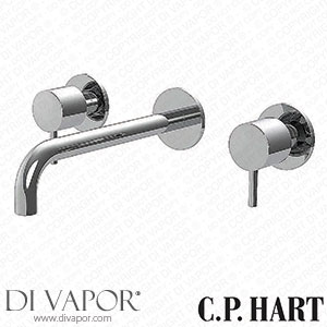 C.P. Hart Spillo Three Hole Wall Mounted Basin Mixer 200mm Spout with Click Waste Spare Parts