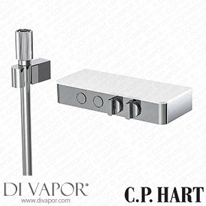 C.P. Hart Switch Exposed Double Outlet Thermostatic Shower Valve with Rain Jet Handshower and Satin Glass Shelf CP DV 501 Spare Parts