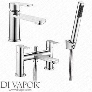 Victorian Plumbing Brooklyn Modern Tap Package (Bath Shower Mixer + Basin Tap) - CPT7 Spare Parts