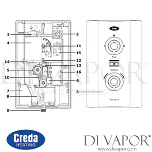 Creda Aquawave Electric Shower (2008 - Current) Spare Parts