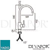 VADO CUC 1008 SS Mixer Spare Parts Diagram