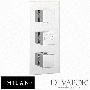 Milan CVT001 Triple Square Concealed Thermostatic Shower Valve - Chrome Spare Parts