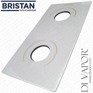 Bristan D282-097-B2 Slim Rectangular SM hole 2 control Brass Plate for SHW with DIV Chrome