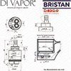 Bristan D40G-9 Ceramic Disc Cartridge for Pisa Valves (J BAS)