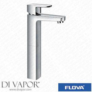 Flova DETBAS Dekka Tall 320Mm Mono Basin Mixer with Slotted Clicker Waste Set Spare Parts