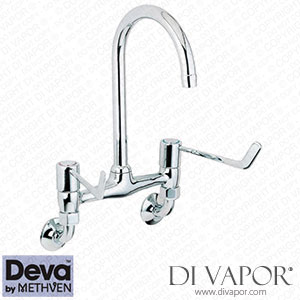 Deva DLV305WM Lever Wall Mounted Bridge Sink Mixer 6