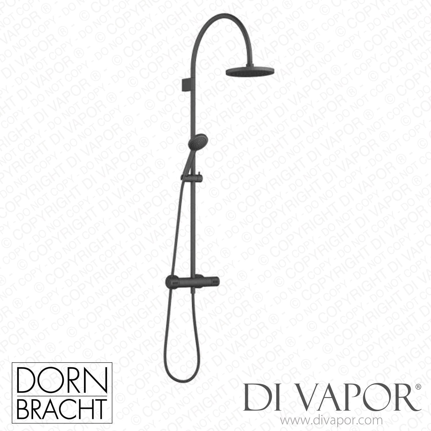 Dornbracht Tara Shower Pipe With Shower Thermostat Matte Black Spare   Dornbracht Spare Parts 