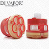 Red Plastic 5 Way Shower Diverter Cartridge