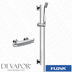 Flova E-STBVPACK2 Str8 Thermostatic Exposed Bar Valve with Slide Rail Kit with Easy Fix Kit Included Spare Parts