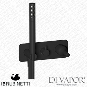 IB Rubinetti EBI313NP Batli? Exposed Parts for Manual Wall Mixer with Two Ways Diverter and Shower Kit Spare Parts