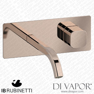 IB Rubinetti EEO206RS_1 Elio Exposed Parts for Wall Mounted Washbasin 60Degree Cut Spout and Plain Handle Complete with Drain Spare Parts