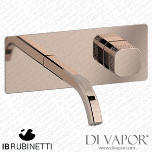 IB Rubinetti EEO206RS_2 Elio Exposed Parts for Wall Mounted Washbasin 60Degree Cut Spout and Coral Handle Complete with Drain Spare Parts