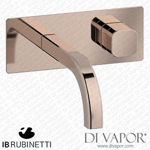 IB Rubinetti EEO206RS_3 Elio Exposed Parts for Wall Mounted Washbasin 90Degree Cut Spout and Plain Handle Complete with Drain Spare Parts