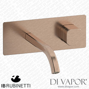 IB Rubinetti EEO206SR_1 Elio Exposed Parts for Wall Mounted Washbasin 60Degree Cut Spout and Plain Handle Complete with Drain Spare Parts