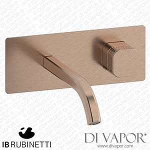 IB Rubinetti EEO206SR_2 Elio Exposed Parts for Wall Mounted Washbasin 60Degree Cut Spout and Coral Handle Complete with Drain Spare Parts