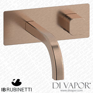 IB Rubinetti EEO206SR_3 Elio Exposed Parts for Wall Mounted Washbasin 90Degree Cut Spout and Plain Handle Complete with Drain Spare Parts