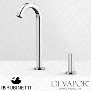 IB Rubinetti EEO226CC_2 Elio Exposed Parts for Wall Mounted Bath Filler 60Degree Cut Spout and Coral Handles Spare Parts