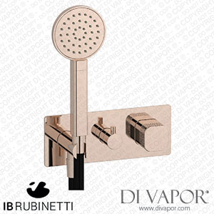 IB Rubinetti EEO313RS_2 Elio Exposed Parts for Two Way Shower Mixer with Coral Handle Complete with Shower Kit Hydroprogressive Cartridge Spare Parts