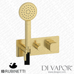 IB Rubinetti EEO314IS_2 Elio Exposed Parts for Three Way Shower Mixer with Coral Handle Complete with Shower Kit Hydroprogressive Cartridge Spare Parts