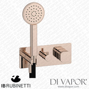 IB Rubinetti EEO314RS_2 Elio Exposed Parts for Three Way Shower Mixer with Coral Handle Complete with Shower Kit Hydroprogressive Cartridge Spare Parts