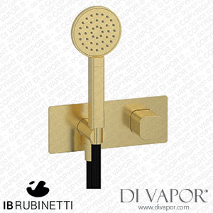 IB Rubinetti EEO716IS_1 Elio Wall Mounted Bath Filler without Spout with Shower Kit Plain Lever Spare Parts