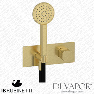 IB Rubinetti EEO716IS_2 Elio Wall Mounted Bath Filler without Spout with Shower Kit Coral Lever Spare Parts