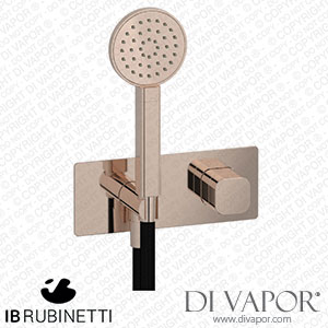 IB Rubinetti EEO716RS_1 Elio Wall Mounted Bath Filler without Spout with Shower Kit Plain Lever Spare Parts