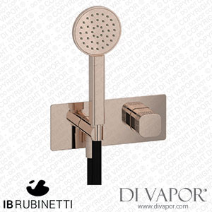 IB Rubinetti EEO716RS_2 Elio Wall Mounted Bath Filler without Spout with Shower Kit Coral Lever Spare Parts