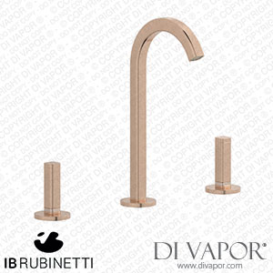 IB Rubinetti EI392SR_1 Elio Three Hole Washbasin Set Complete with Drain 60Degree Cut Spout and Plain Lever Spare Parts