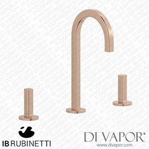 IB Rubinetti EI392SR_3 Elio Three Hole Washbasin Set Complete with Drain Full Arch Spout and Plain Lever Spare Parts