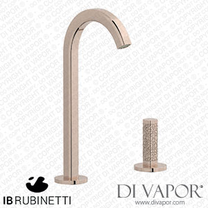 IB Rubinetti EI394RS_2 Elio Washbasin Two Hole Mixer with Hydroprogressive Cartridge Complete with Drain 60Degree Cut Spout and Coral Lever Spare Parts