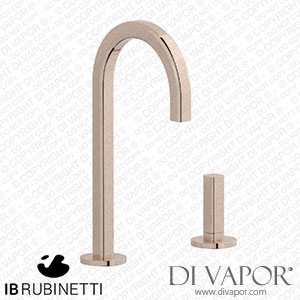 IB Rubinetti EI394RS_3 Elio Washbasin Two Hole Mixer with Hydroprogressive Cartridge Complete with Drain Full Arch Spout and Plain Lever Spare Parts