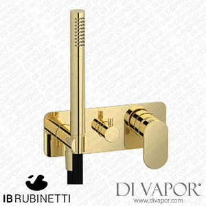 IB Rubinetti EK2313II K2 Exposed Parts for Manual Wall Mixer with Two Ways Diverter and Shower Kit Spare Parts