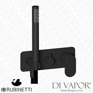 IB Rubinetti EK2313NP K2 Exposed Parts for Manual Wall Mixer with Two Ways Diverter and Shower Kit Spare Parts