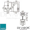 VADO ELW-100CC-CP Mixer Spare Parts Diagram