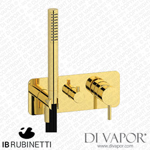 IB Rubinetti EMT313OO Milanotorino Exposed Parts for Manual Wall Mixer with Two Ways Diverter and Shower Kit Spare Parts