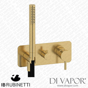 IB Rubinetti EMT313OS Milanotorino Exposed Parts for Manual Wall Mixer with Two Ways Diverter and Shower Kit Spare Parts